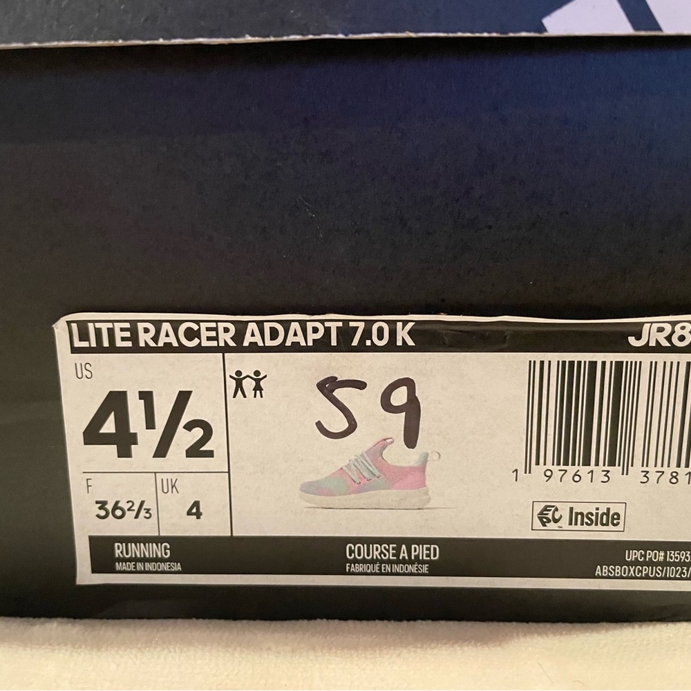 Adidas Lite Racer Adapt 7.0 in Lilac and Mint - Picture 6 of 8